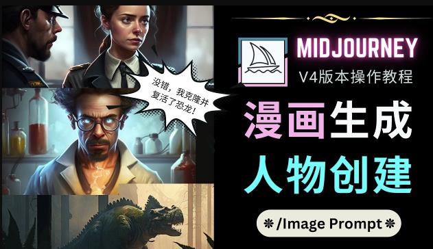 Midjourney V4版本操作教程：2个简单参数，完成漫画生成，人物创建_中创网,自媒体短视频教学_网创项目_网络创业无忧资源网