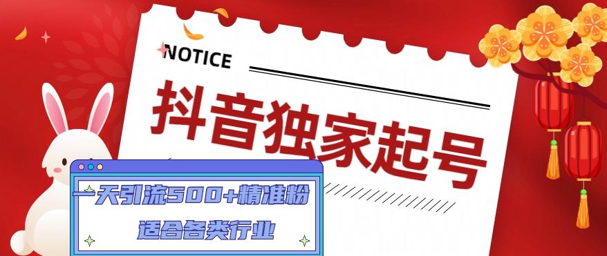 抖音独家起号，一天引流500+精准粉，适合各类行业（9节视频课）_中创网,自媒体短视频教学_网创项目_网络创业无忧资源网