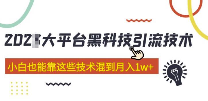 大平台黑科技引流技术，小白也能靠这些技术混到月入1w+(2022年的课程）_中创网,自媒体短视频教学_网创项目_网络创业无忧资源网