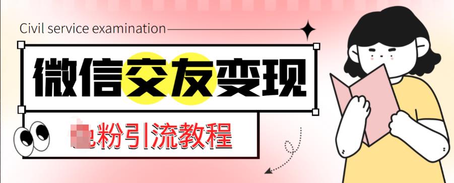 微信交友变现项目，吸引全网LSP男粉精准变现，小白也能轻松上手，日入500+_中创网,自媒体短视频教学_网创项目_网络创业无忧资源网