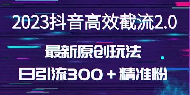 日引300＋创业粉，独家抖音高效截流2.0玩法（价值1280）_中创网,自媒体短视频教学_网创项目_网络创业无忧资源网