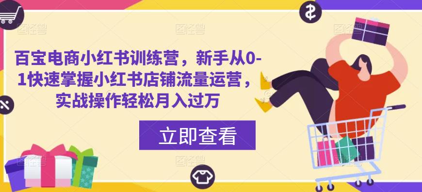 百宝电商小红书训练营，新手从0-1快速掌握小红书店铺流量运营，实战操作轻松月入过万_中创网,自媒体短视频教学_网创项目_网络创业无忧资源网