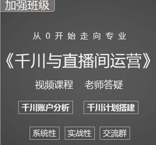阳光哥·千川图文与直播间运营，从0开始走向专业，包含千川短视频图文、千川直播间、小店随心推_中创网,自媒体短视频教学_网创项目_网络创业无忧资源网
