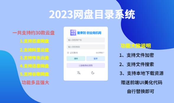 （项目课程）2023网盘目录运营系统，一键安装教学，一共支持约30款云盘_中创网,自媒体短视频教学_网创项目_网络创业无忧资源网