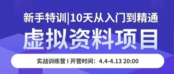 虚拟资料项目新手特训，10天从入门到精通，保姆级实操教学_中创网,自媒体短视频教学_网创项目_网络创业无忧资源网