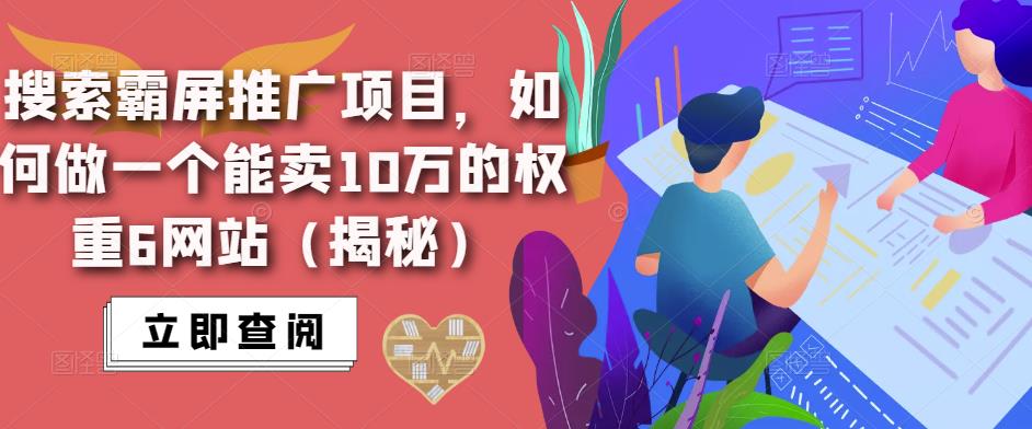 搜索霸屏推广项目，如何做一个能卖10万的权重6网站（揭秘）_中创网,自媒体短视频教学_网创项目_网络创业无忧资源网