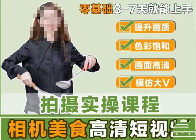 宋大大-相机美食高清短视频教学，零基础3-7天就能快速上手，掌握用单反或者微单拍摄美食短视频_中创网,自媒体短视频教学_网创项目_网络创业无忧资源网
