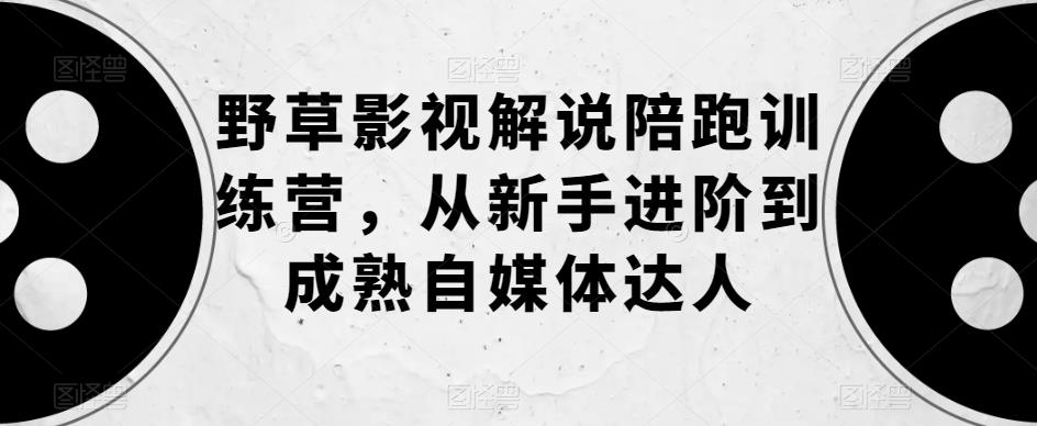 野草影视解说陪跑训练营，从新手进阶到成熟自媒体达人_中创网,自媒体短视频教学_网创项目_网络创业无忧资源网