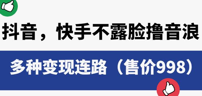 抖音快手不露脸撸音浪项目，多种变现连路（售价998）_中创网,自媒体短视频教学_网创项目_网络创业无忧资源网