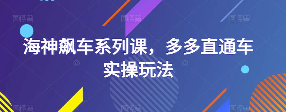 海神飙车系列课，多多直通车实操玩法_中创网,自媒体短视频教学_网创项目_网络创业无忧资源网
