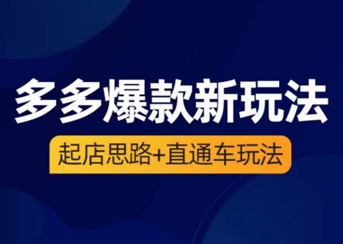 海神·多多爆款新玩法，​起店思路+直通车玩法（3节精华课）_中创网,自媒体短视频教学_网创项目_网络创业无忧资源网