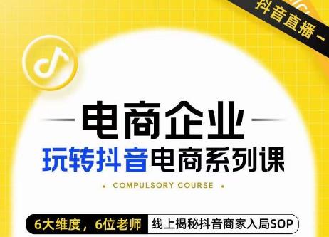 玺承·电商企业玩转抖音电商系列课，6大维度，6位老师，线上揭秘抖音商家入局SOP_中创网,自媒体短视频教学_网创项目_网络创业无忧资源网