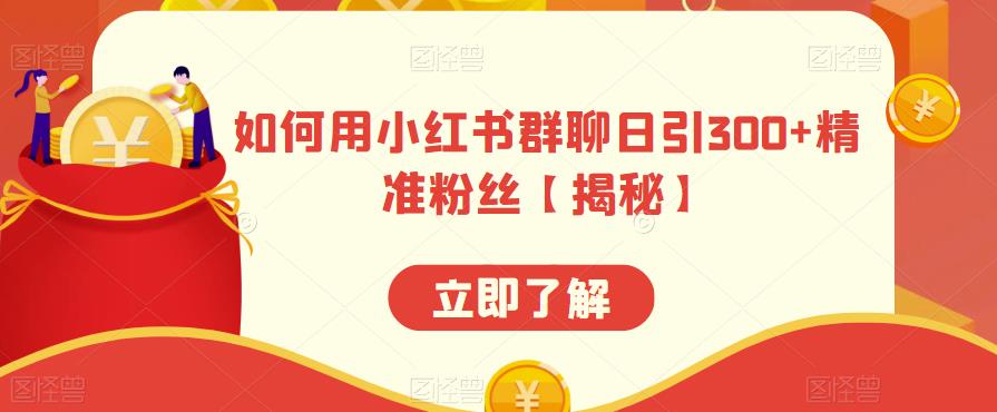 如何用小红书群聊日引300+精准粉丝【揭秘】_中创网,自媒体短视频教学_网创项目_网络创业无忧资源网