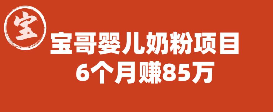 宝哥婴儿奶粉项目，6个月赚85w【图文非视频】【揭秘】_中创网,自媒体短视频教学_网创项目_网络创业无忧资源网