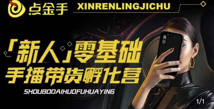 2023点金手·新人零基础手播带货孵化营：账号运营篇+主播话术篇+数据流量篇等_中创网,自媒体短视频教学_网创项目_网络创业无忧资源网