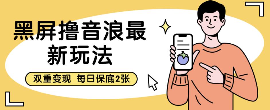 黑屏撸音浪最新玩法，双重变现，每日保底2张【揭秘】_中创网,自媒体短视频教学_网创项目_网络创业无忧资源网