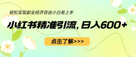 小红书精准引流，小白日入600+，轻松实现副业经济自由（教程+1153G资源）_中创网,自媒体短视频教学_网创项目_网络创业无忧资源网