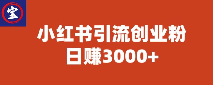 宝哥小红书引流创业粉，日赚3000+【揭秘】_中创网,自媒体短视频教学_网创项目_网络创业无忧资源网