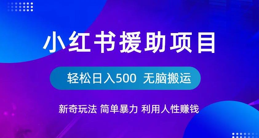小红书援助项目新奇玩法，简单暴力，无脑搬运轻松日入500【揭秘】_中创网,自媒体短视频教学_网创项目_网络创业无忧资源网