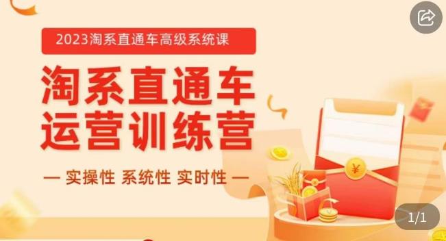 冠东·2023淘系直通车高级系统课，​实操性，系统性，实时性，直通车完整体系教学_中创网,自媒体短视频教学_网创项目_网络创业无忧资源网