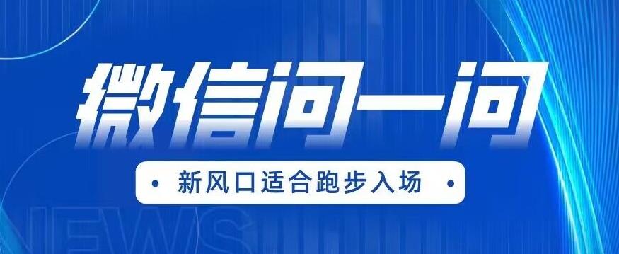 全网首发微信问一问新风口变现项目（价值1999元）【揭秘】_中创网,自媒体短视频教学_网创项目_网络创业无忧资源网