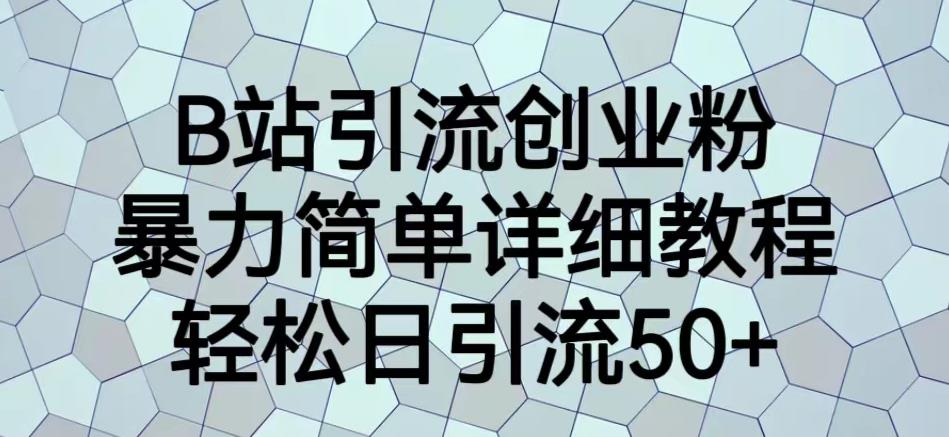 B站引流创业粉，暴力简单详细教程，轻松日引流50+【揭秘】_中创网,自媒体短视频教学_网创项目_网络创业无忧资源网