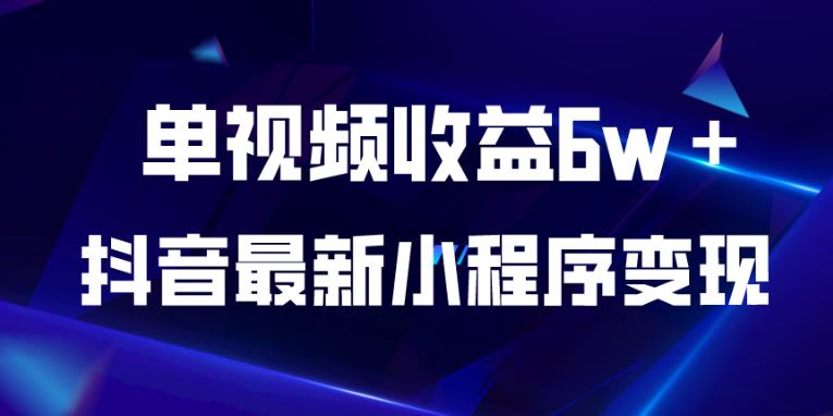 抖音最新小程序变现项目，单视频收益6w＋，小白可做【揭秘】_中创网,自媒体短视频教学_网创项目_网络创业无忧资源网