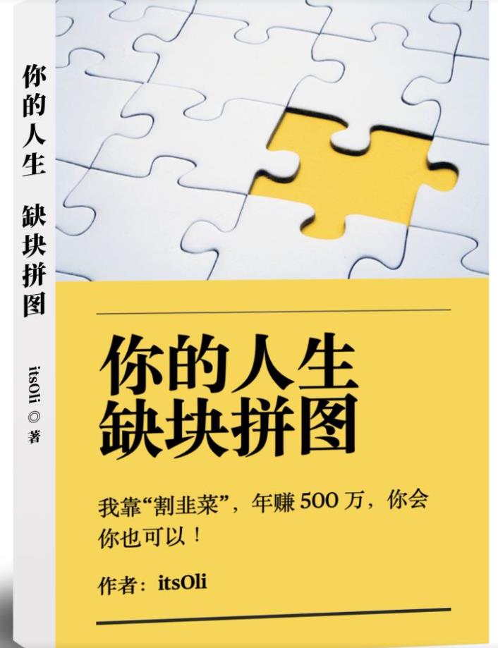 某高赞电子书《你的人生，缺块拼图——我靠“割韭菜”，年赚500万，你会你也可以》_中创网,自媒体短视频教学_网创项目_网络创业无忧资源网