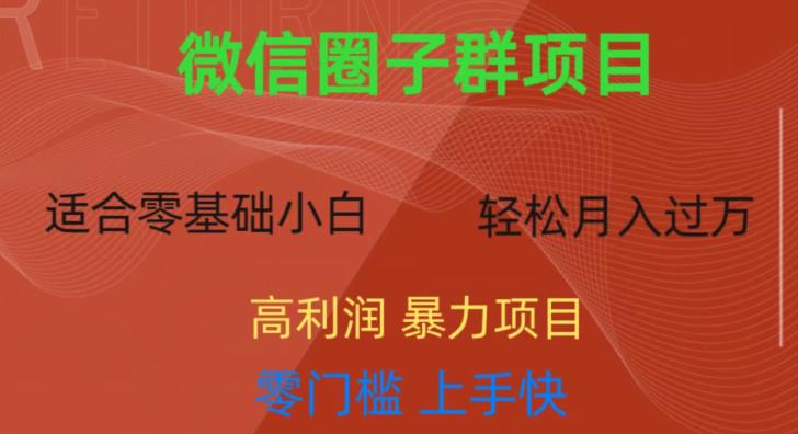微信资源圈子群项目，零门槛，易上手，一个群1元，一天轻轻松松300+【揭秘】_中创网,自媒体短视频教学_网创项目_网络创业无忧资源网
