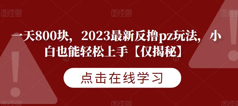 一天800块，2023最新反撸pz玩法，小白也能轻松上手【仅揭秘】_中创网,自媒体短视频教学_网创项目_网络创业无忧资源网