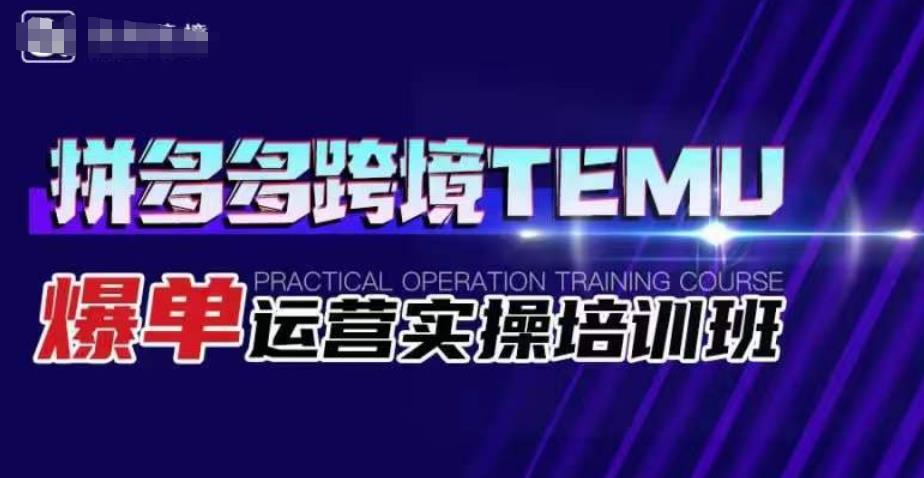 拼多多跨境TEMU爆单运营实操培训班，海外拼多多的选品、运营、爆单_中创网,自媒体短视频教学_网创项目_网络创业无忧资源网