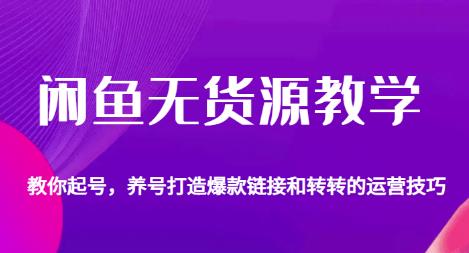 闲鱼无货源教学，教你起号，养号打造爆款链接以及转转的运营技巧_中创网,自媒体短视频教学_网创项目_网络创业无忧资源网