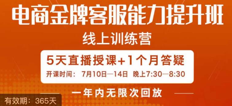 电商金牌客服能力提升班，提升客服能力是你店铺业绩的关键要素_中创网,自媒体短视频教学_网创项目_网络创业无忧资源网