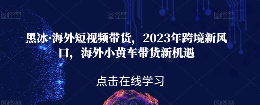 黑冰·海外短视频带货，2023年跨境新风口，海外小黄车带货新机遇_中创网,自媒体短视频教学_网创项目_网络创业无忧资源网