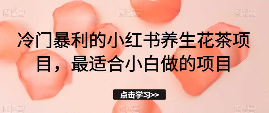 冷门暴利的小红书养生花茶项目，最适合小白做的项目【揭秘】_中创网,自媒体短视频教学_网创项目_网络创业无忧资源网