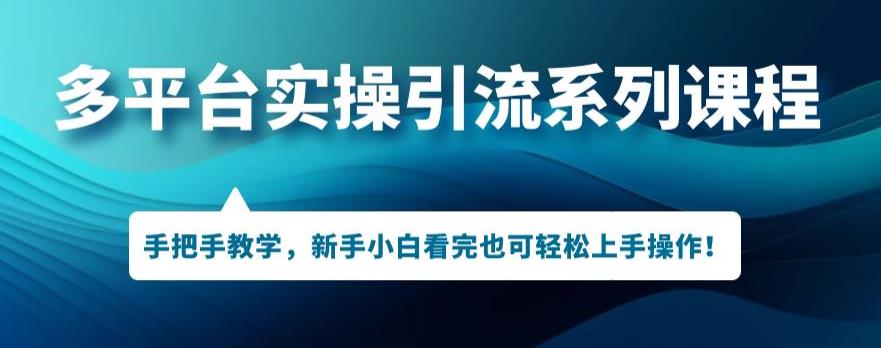 多平台引流实操系列课程，新手小白看完也可轻松上手进行引流操作_中创网,自媒体短视频教学_网创项目_网络创业无忧资源网