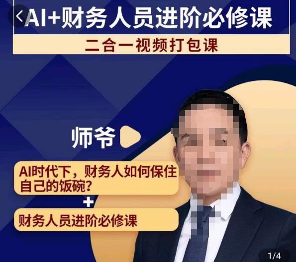 AI+财务人员进阶必修课二合一视频打包课，财务人员进阶必修课_中创网,自媒体短视频教学_网创项目_网络创业无忧资源网