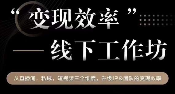 变现效率线下工作坊，从‮播直‬间、私域、‮视短‬频‮个三‬维度，升级IP和团队变现效率_中创网,自媒体短视频教学_网创项目_网络创业无忧资源网