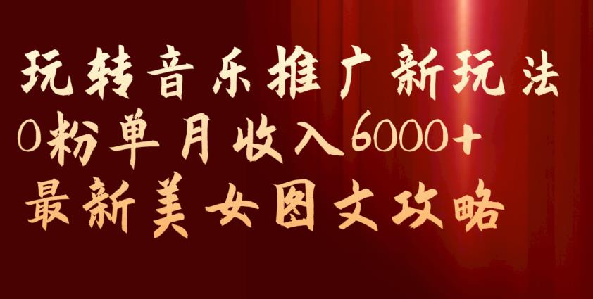玩转音乐推广新玩法，0粉单月收入6000+，最新美女图文攻略【揭秘】_中创网,自媒体短视频教学_网创项目_网络创业无忧资源网