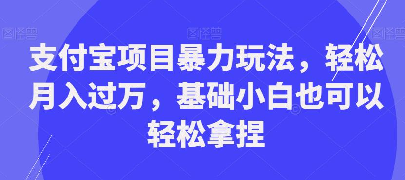 支付宝项目暴力玩法，轻松月入过万，基础小白也可以轻松拿捏【揭秘】_中创网,自媒体短视频教学_网创项目_网络创业无忧资源网
