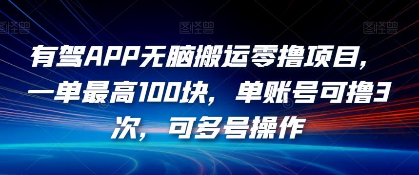 有驾APP无脑搬运零撸项目，一单最高100块，单账号可撸3次，可多号操作【揭秘】_中创网,自媒体短视频教学_网创项目_网络创业无忧资源网