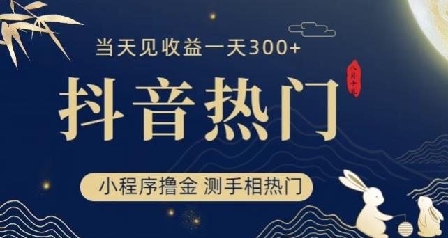 抖音最新小程序撸金，测手相上热门，当天见收益一小时变现300+【揭秘】_中创网,自媒体短视频教学_网创项目_网络创业无忧资源网