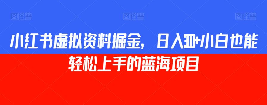 小红书虚拟资料掘金，日入300+小白也能轻松上手的蓝海项目【揭秘】_中创网,自媒体短视频教学_网创项目_网络创业无忧资源网