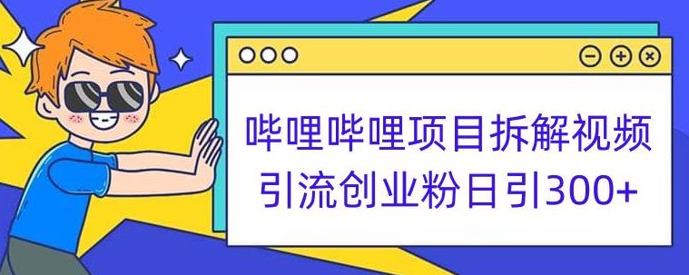 哔哩哔哩项目拆解引流创业粉日引300+小白可轻松上手【揭秘】_中创网,自媒体短视频教学_网创项目_网络创业无忧资源网