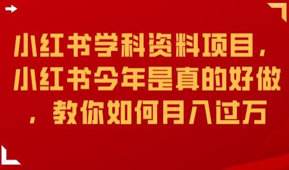 小红书学科资料项目，小红书今年是真的好做，教你如何月入过万【揭秘】_中创网,自媒体短视频教学_网创项目_网络创业无忧资源网