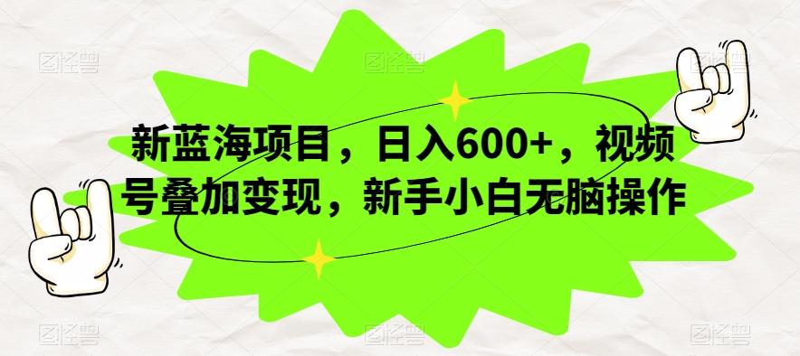 新蓝海项目，日入600+，视频号叠加变现，新手小白无脑操作【揭秘】_中创网,自媒体短视频教学_网创项目_网络创业无忧资源网