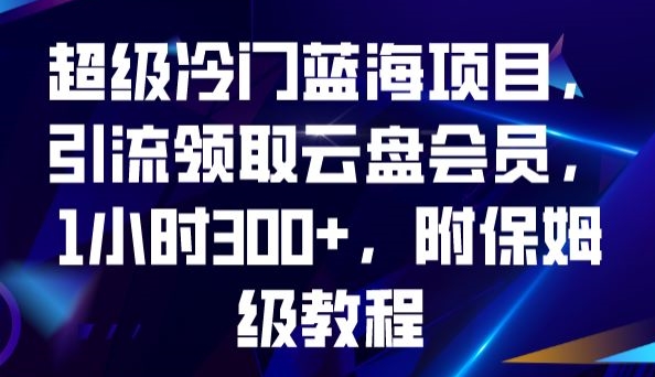 超级冷门蓝海项目，引流领取云盘会员，1小时300+，附保姆级教程_中创网,自媒体短视频教学_网创项目_网络创业无忧资源网