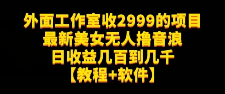 外面工作室收2999的项目最新美女无人撸音浪日收益几百到几千【教程+软件】（仅揭秘）_中创网,自媒体短视频教学_网创项目_网络创业无忧资源网