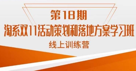 南掌柜·淘系双11活动策划和落地方案线上课18期_中创网,自媒体短视频教学_网创项目_网络创业无忧资源网