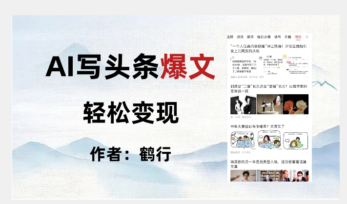 暴力拆解AI写头条爆文，轻松日入500+_中创网,自媒体短视频教学_网创项目_网络创业无忧资源网